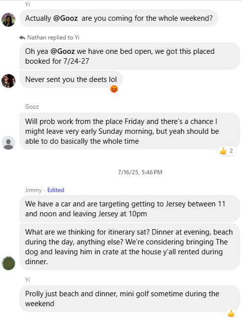 Text conversation showing complexity